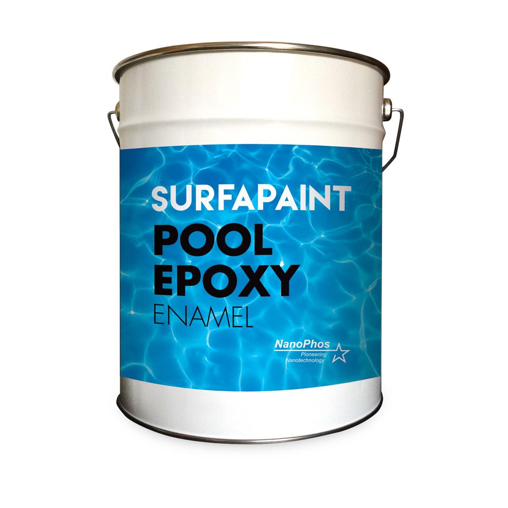 Vopsea Epoxidică Bicomponentă SurfaPaint™ Nanophos, pe Bază de Solvent, Rezistentă Clor, pentru Piscină, Beton, Ciment 5L - Vopsea Epoxidică Piscină E