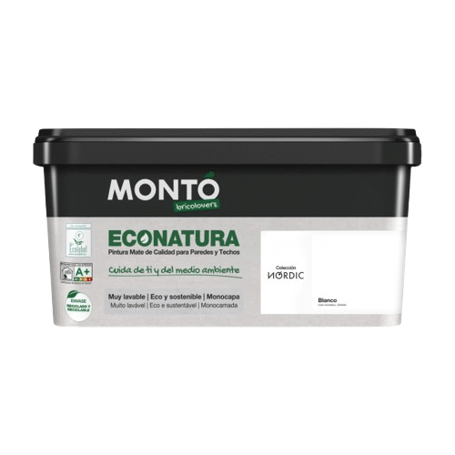 Vopsea lavabilă ecologică premium, superlavabilă, pentru pereți, tavane, beton și cărămidă, 4L, Monto - Vopsea ECONATURA  Beige Desertic, monto, 4L